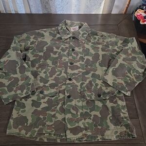Vintage 60's  KAMO Frog Skin Green Camouflage Military Jacket
